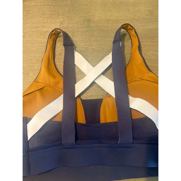 Brooks Womens XL Crossback Sports Bra Navy & Orange - Picture 5 of 7